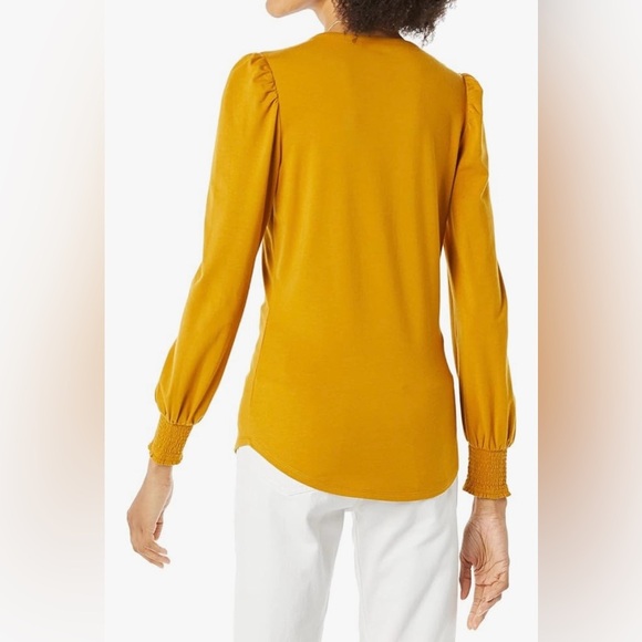 Mustard Yellow NWT Puff Sleeve LS Tee, size M - Picture 6 of 6